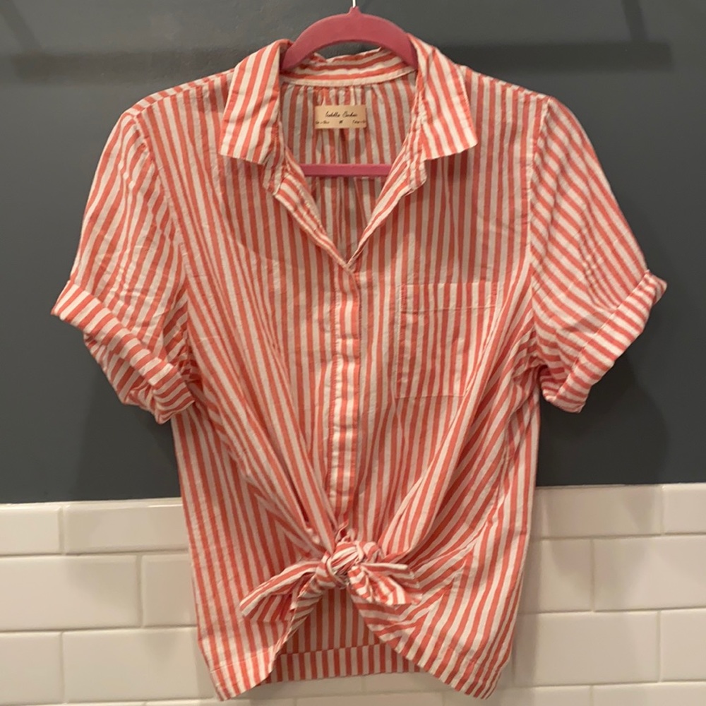 Striped T-Shirt Button Down